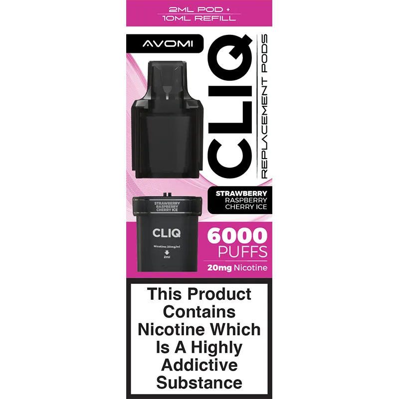 Strawberry Raspberry Cherry Ice Avomi CLIQ Pod & Refill 12ml