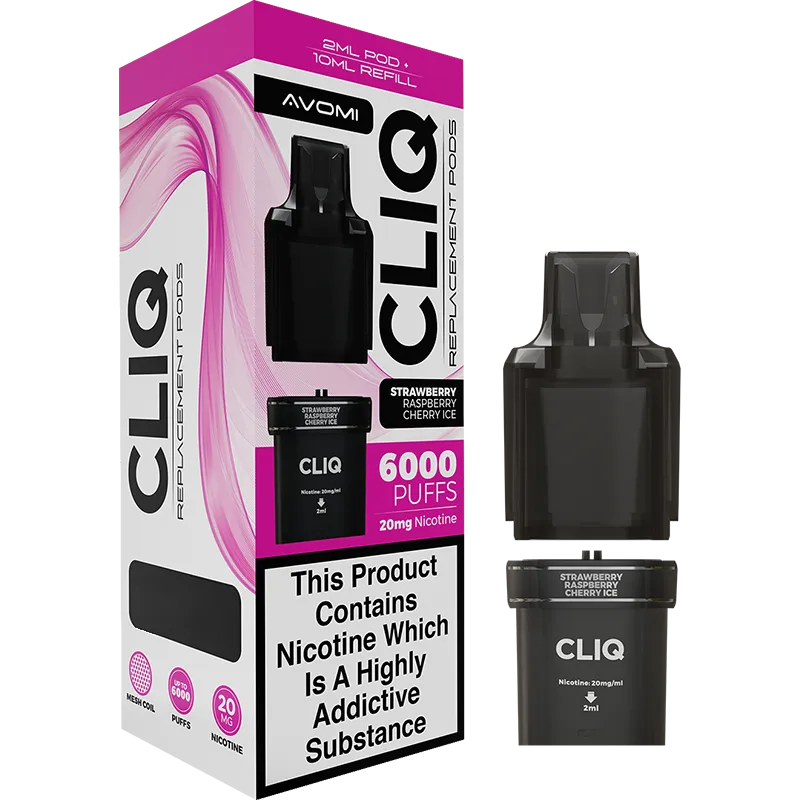 Strawberry Raspberry Cherry Ice Avomi CLIQ Pod & Refill 12ml