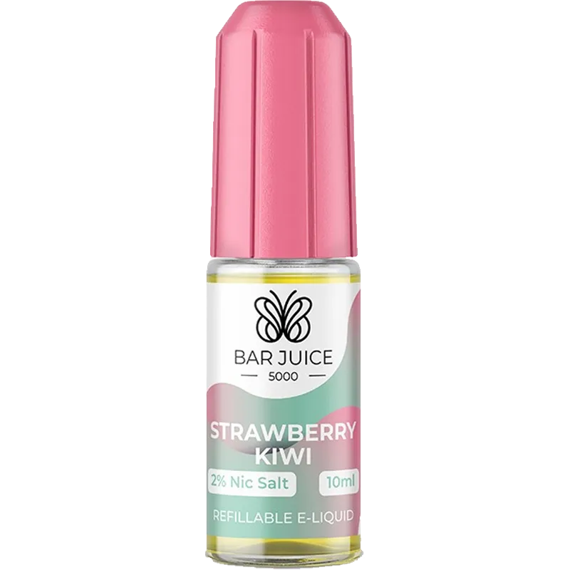 Strawberry and kiwi Bar Juice 5000 nic salt e-liquid with product information below.