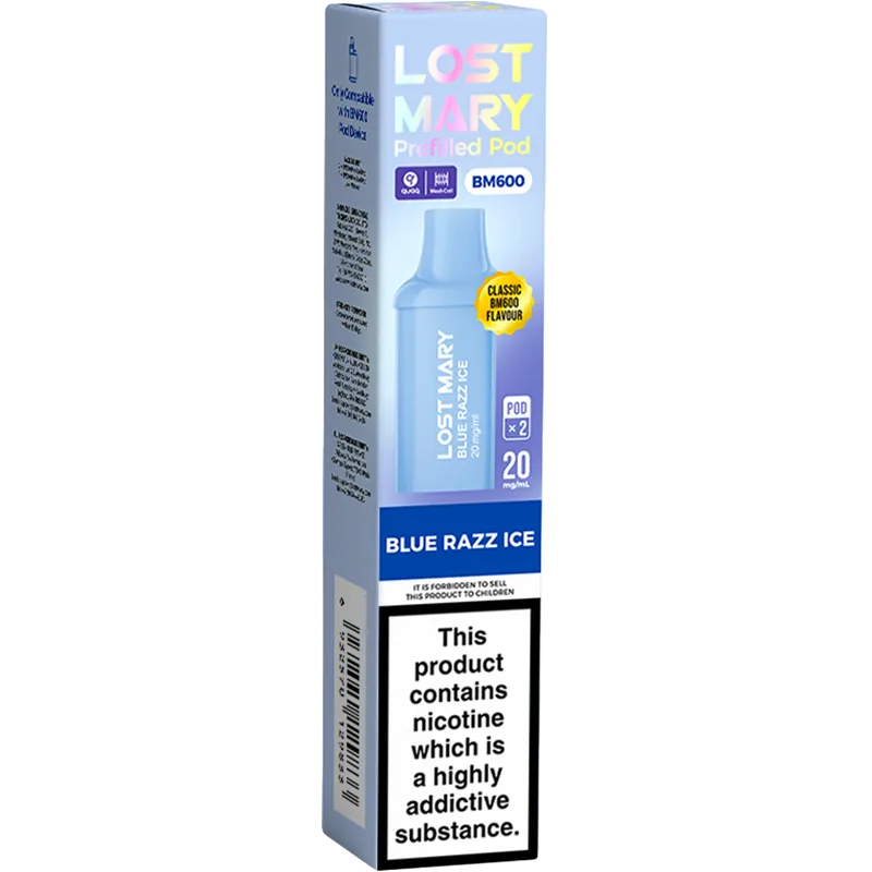 Blue Razz Ice Lost Mary BM600 Pods 2 Pack