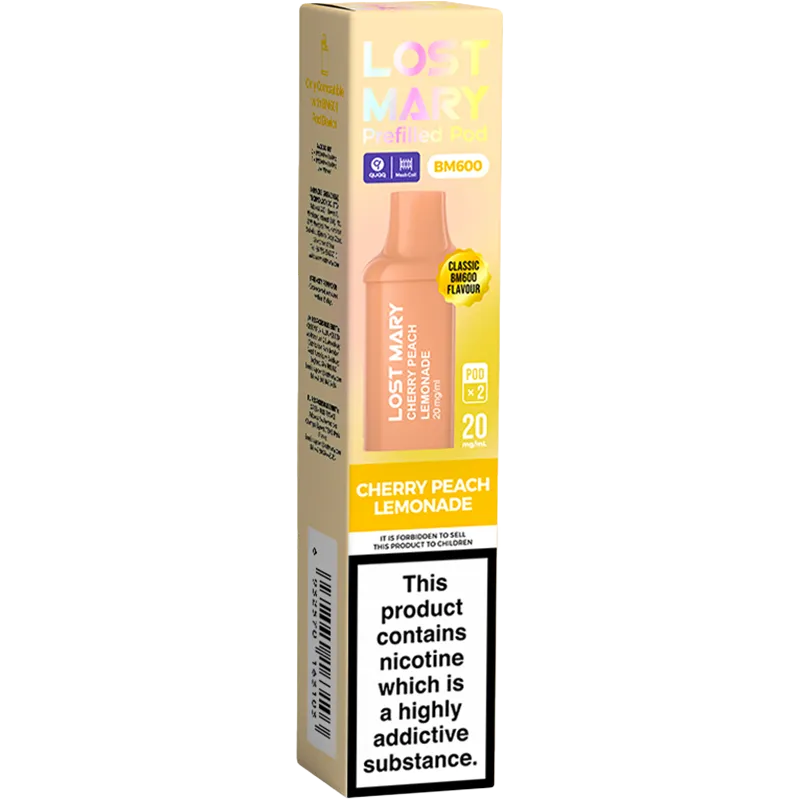Cherry Peach Lemonade Lost Mary BM600 Pods 2 Pack