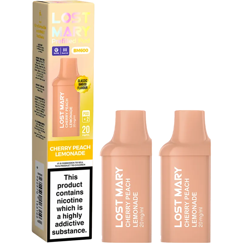 Cherry Peach Lemonade Lost Mary BM600 Pods 2 Pack