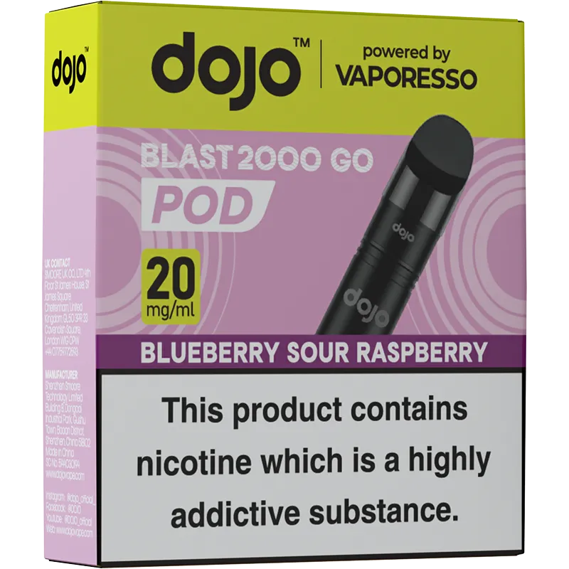 Blueberry Sour Raspberry DOJO Blast 2000 Go Pods 4ml