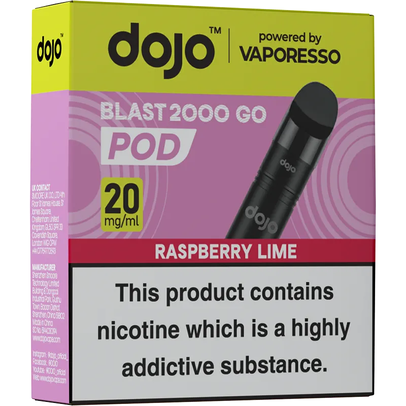 Raspberry Lime DOJO Blast 2000 Go Pods 4ml