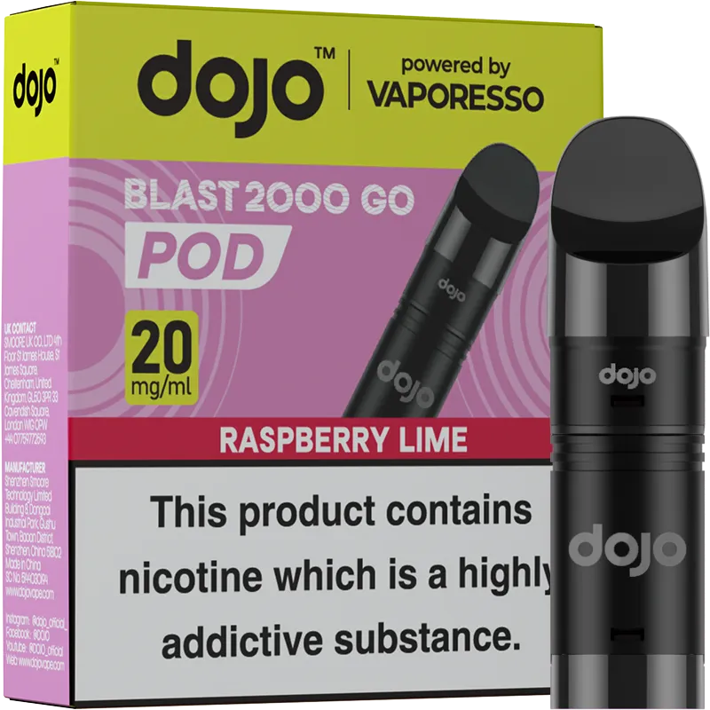 Raspberry Lime DOJO Blast 2000 Go Pods 4ml