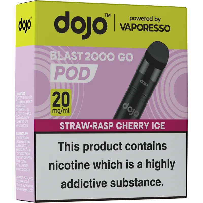 Straw-Rasp Cherry Ice DOJO Blast 2000 Go Pods 4ml