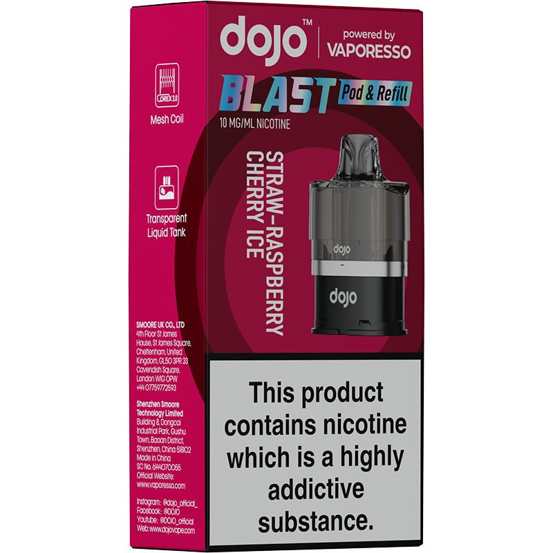Straw-Raspberry Cherry DOJO Blast 6000 Pod & Refill