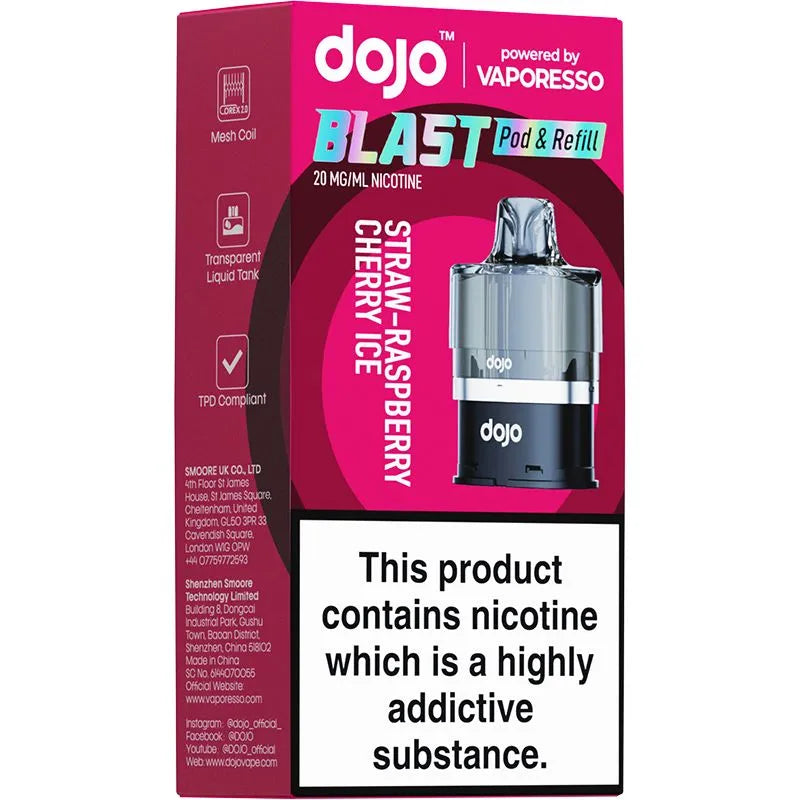 Straw-Raspberry Cherry DOJO Blast 6000 Pod & Refill