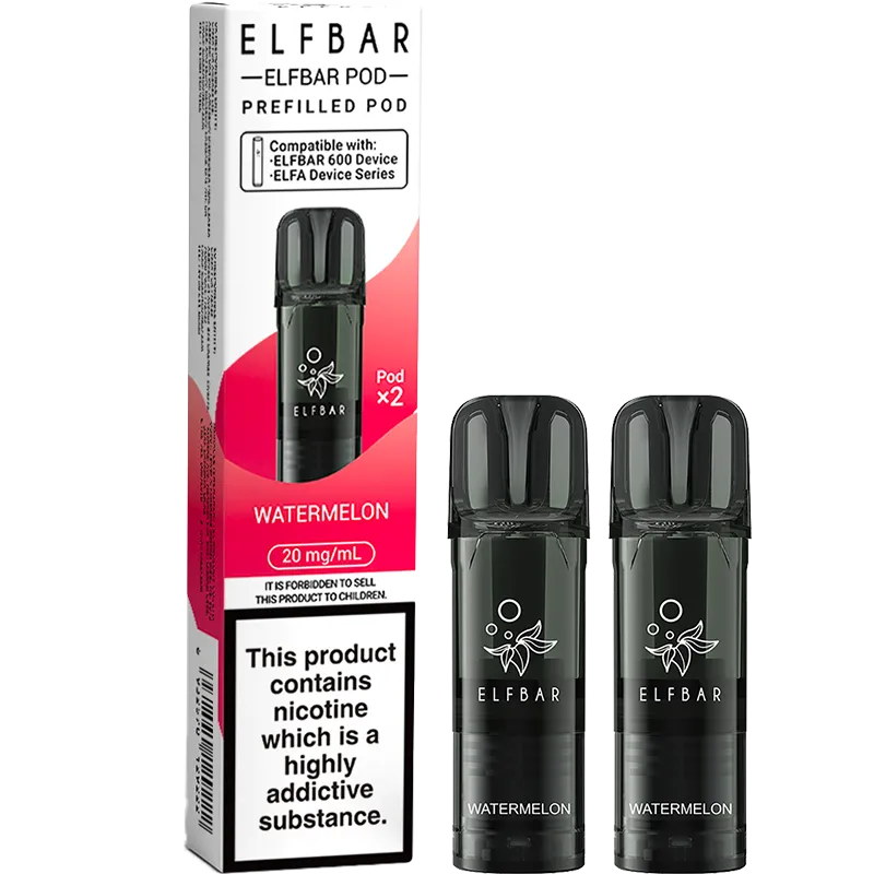 Watermelon Elf Bar 600 Pods 2 Pack