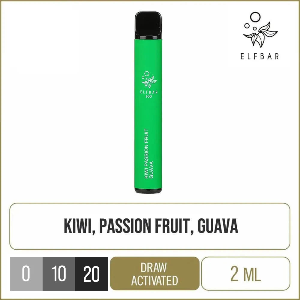 Buy Elf Bar 600 Kiwi Passion Fruit Guava Disposable Vapes