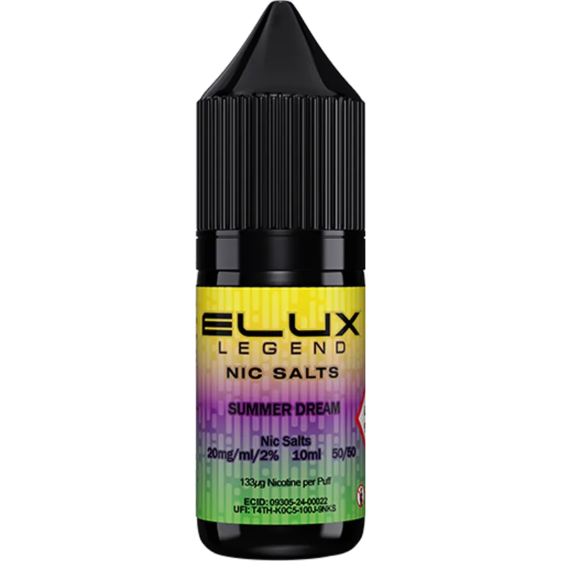 Summer dream flavoured ELUX Legends Nic Salts e-liquid.