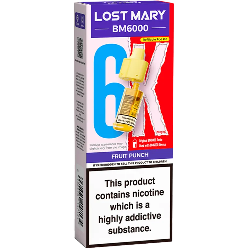 Fruit Punch Lost Mary BM6000 Pod & Refill 12ml