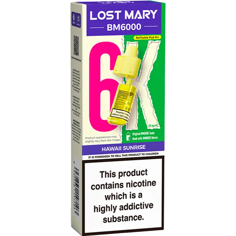 Hawaii Sunrise Lost Mary BM6000 Pod & Refill 12ml