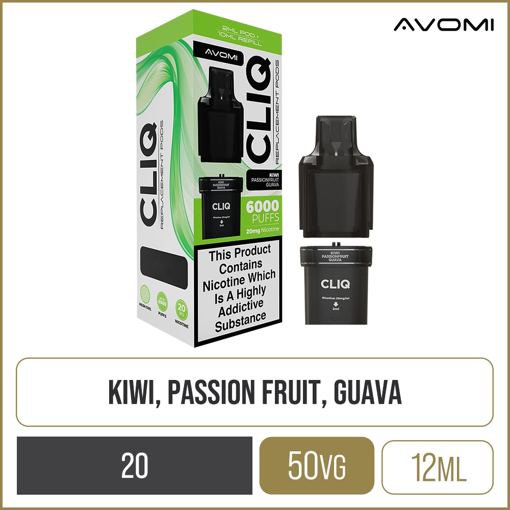 Kiwi Passionfruit Guava Avomi CLIQ Pod & Refill 12ml