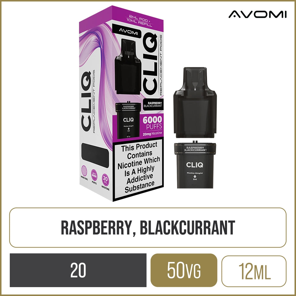 Raspberry Blackcurrant Avomi CLIQ Pod & Refill 12ml