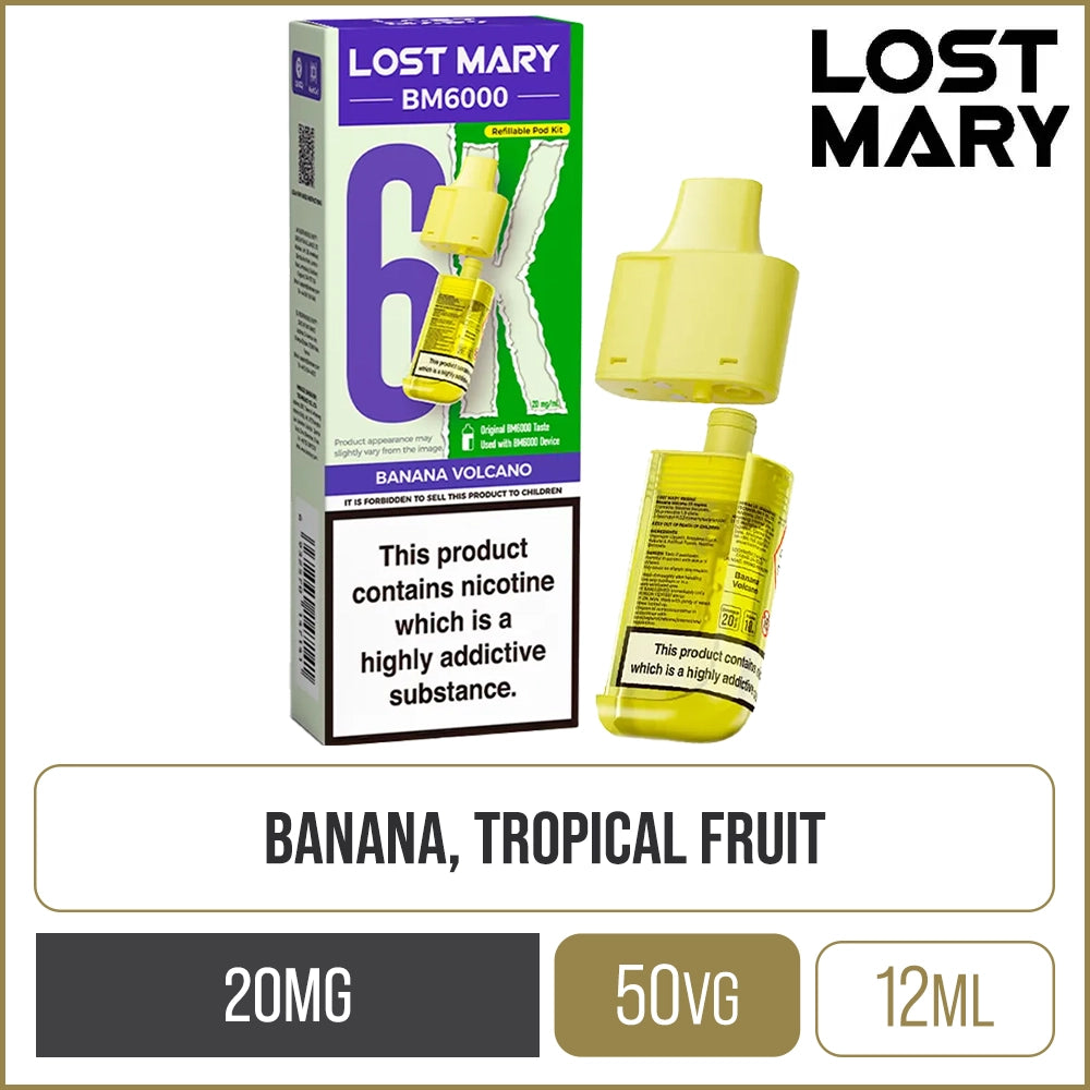 Banana Volcano Lost Mary BM6000 Pod & Refill 12ml