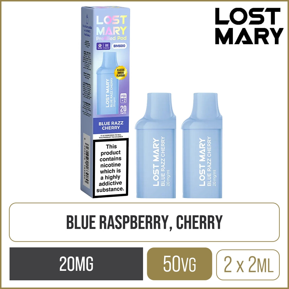 Blue Razz Cherry Lost Mary BM600 Pods 2 Pack