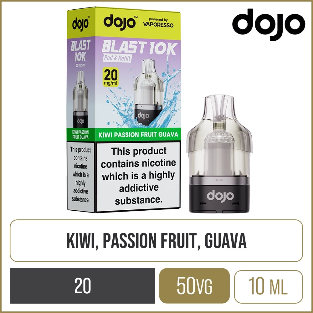 Kiwi Passion Fruit Guava DOJO Blast 10K Pod & Refill 10ml