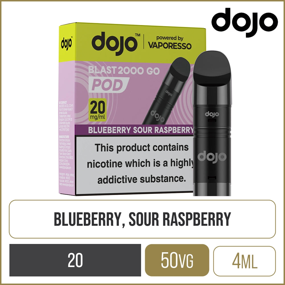 Blueberry Sour Raspberry DOJO Blast 2000 Go Pods 4ml