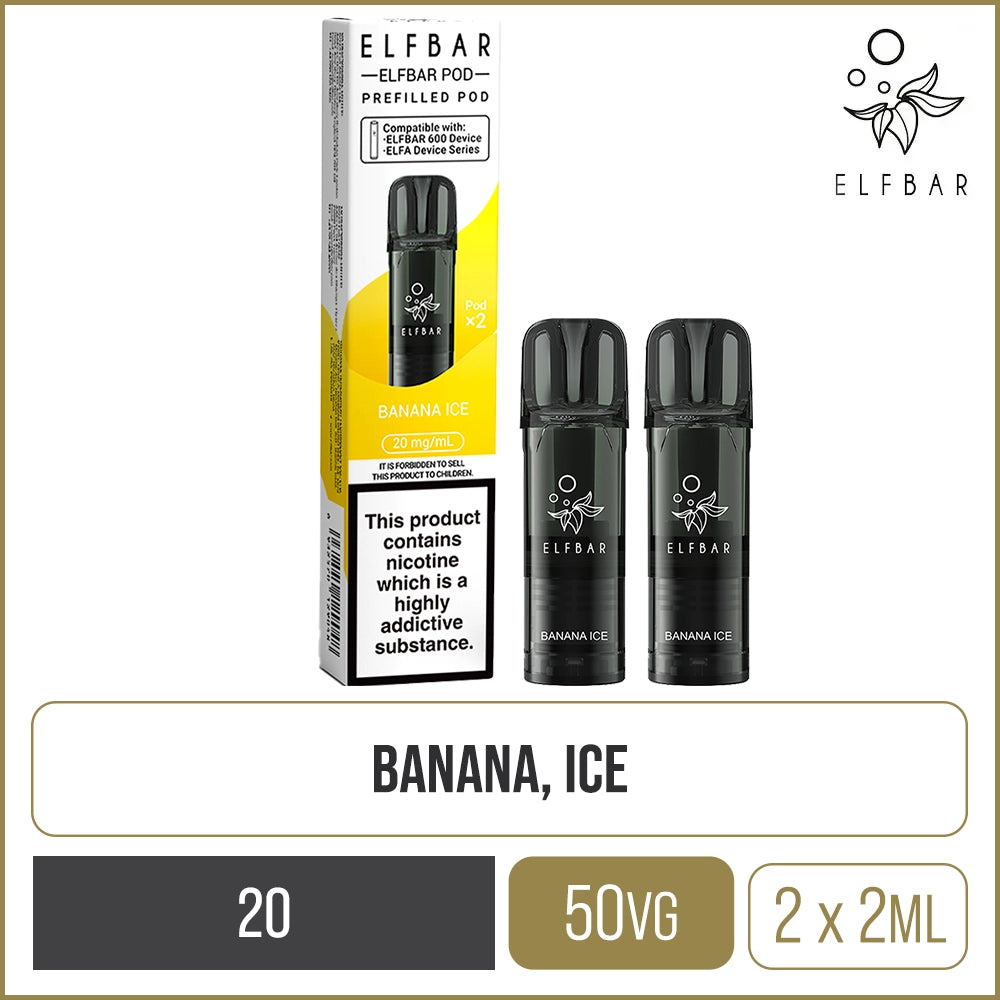 Banana Ice Elf Bar 600 Pods 2 Pack