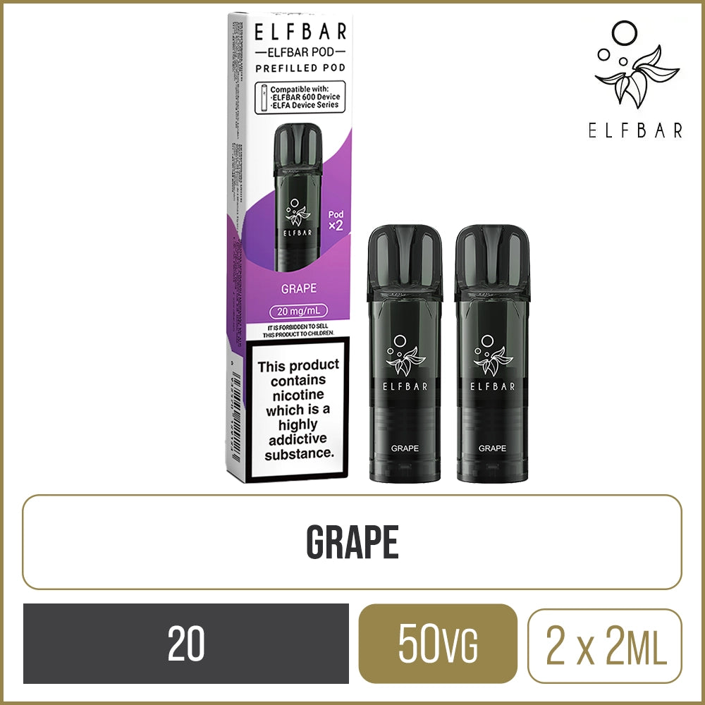Grape Elf Bar 600 Pods 2 Pack