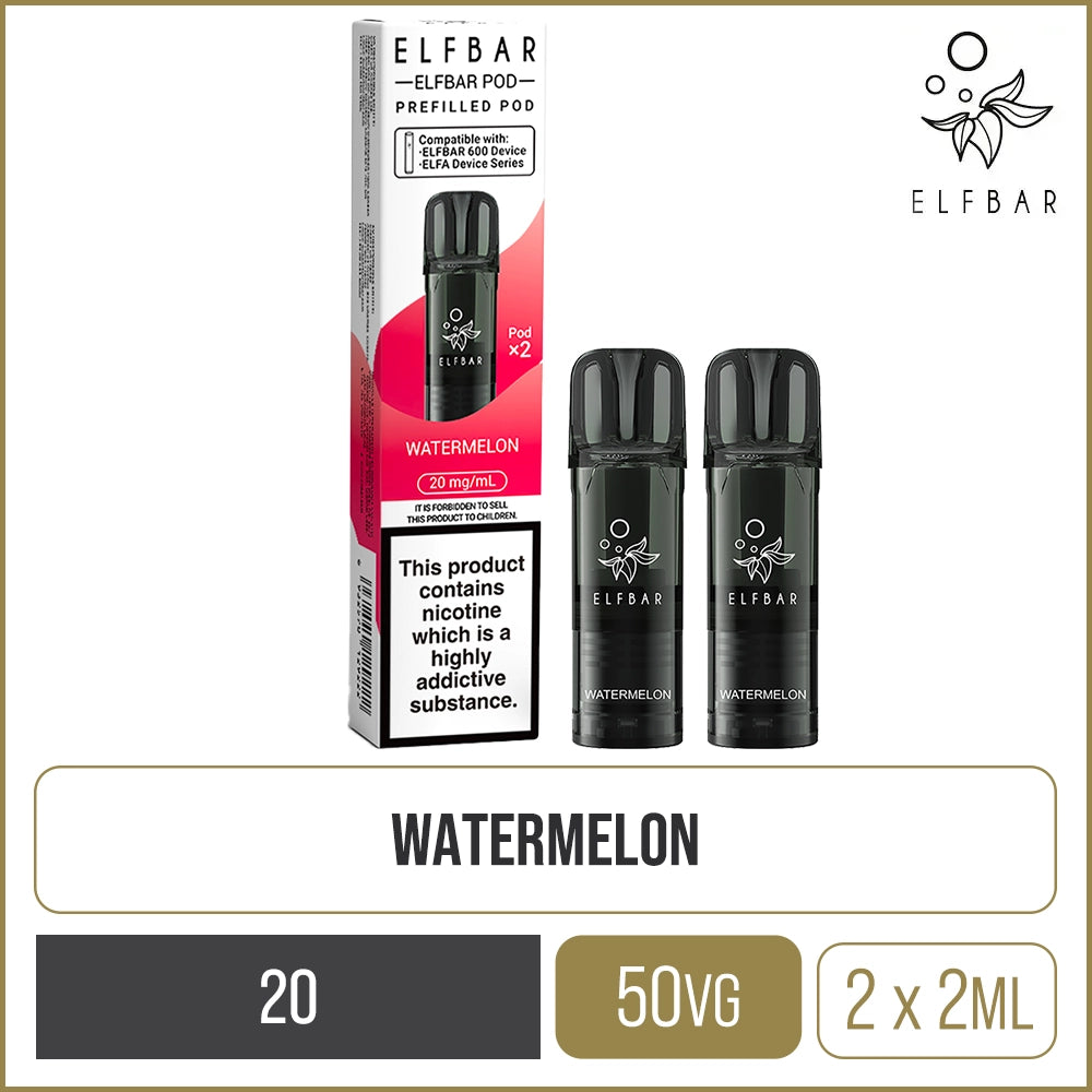 Watermelon Elf Bar 600 Pods 2 Pack