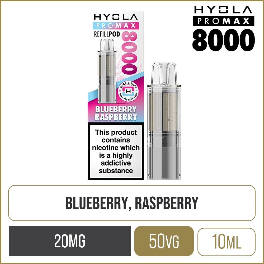 Blueberry Raspberry Hyola Pro Max 8000 Pod & Refill 10ml
