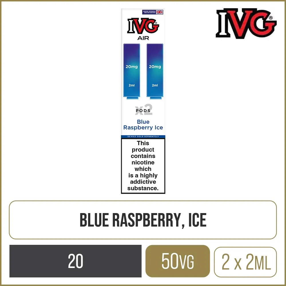 Raspberry Ice IVG Air Blue Pods 2 Pack