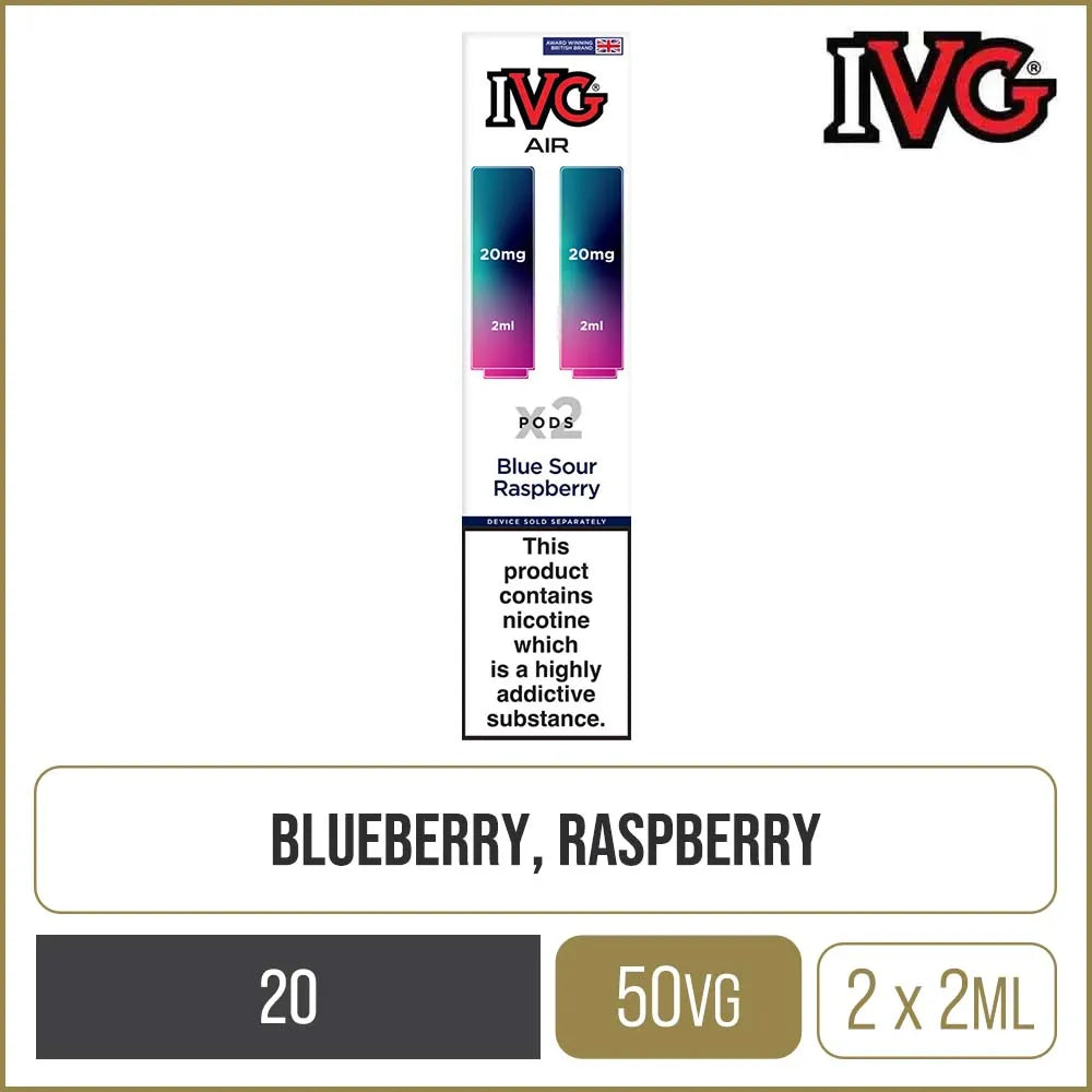Blue Sour Raspberry IVG Air Pods 2 Pack