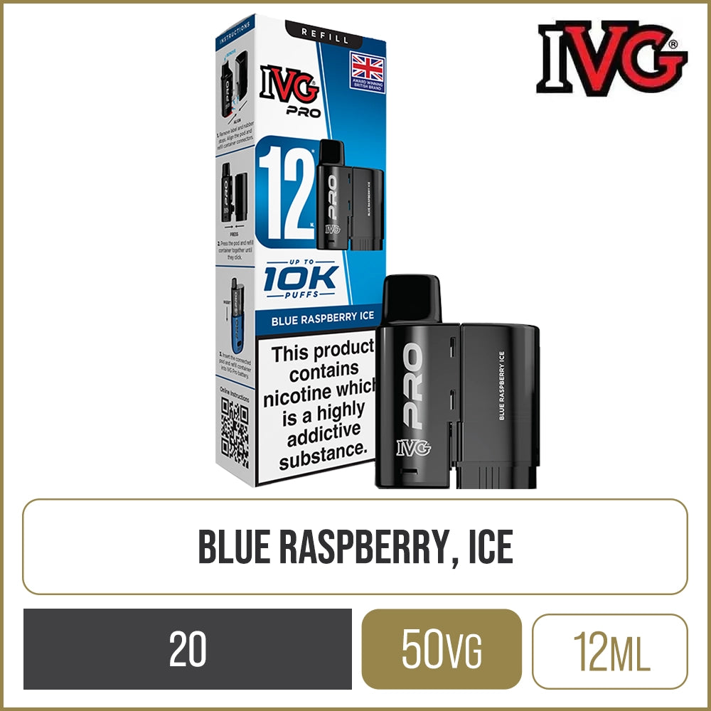 Blue Raspberry Ice IVG Pro 12 Pod & Refill 12ml