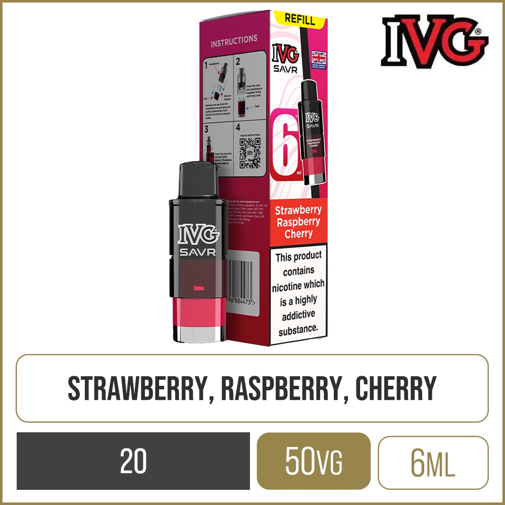 Strawberry Raspberry Cherry IVG SAVR Pod & Refill 6ml