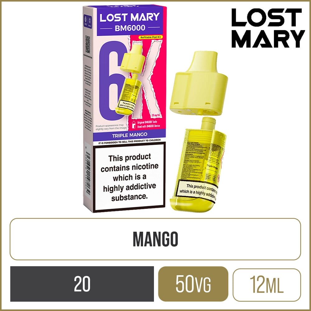 Triple Mango Lost Mary BM6000 Pod & Refill 12ml