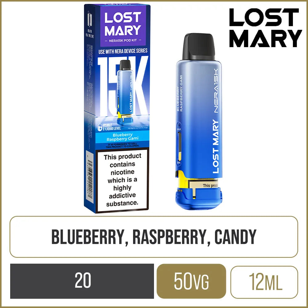 Blueberry Raspberry Gami Lost Mary Nera 15K Pod & Refill