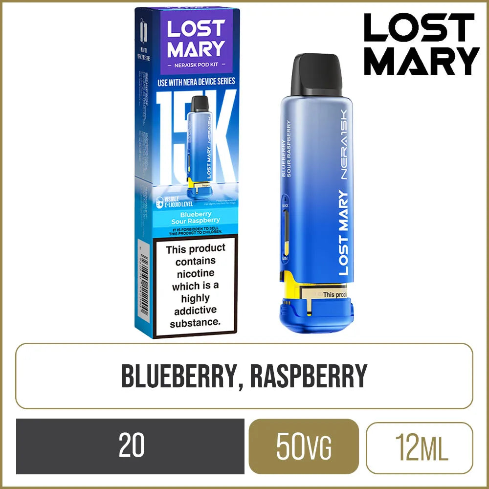 Blueberry Sour Raspberry Lost Mary Nera 15K Pod & Refill
