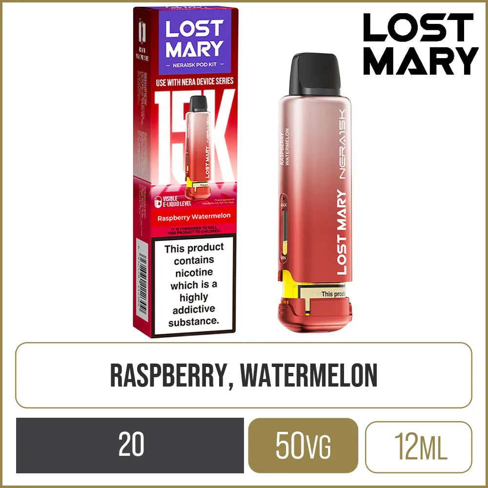 Raspberry Watermelon Lost Mary Nera 15K Pod & Refill