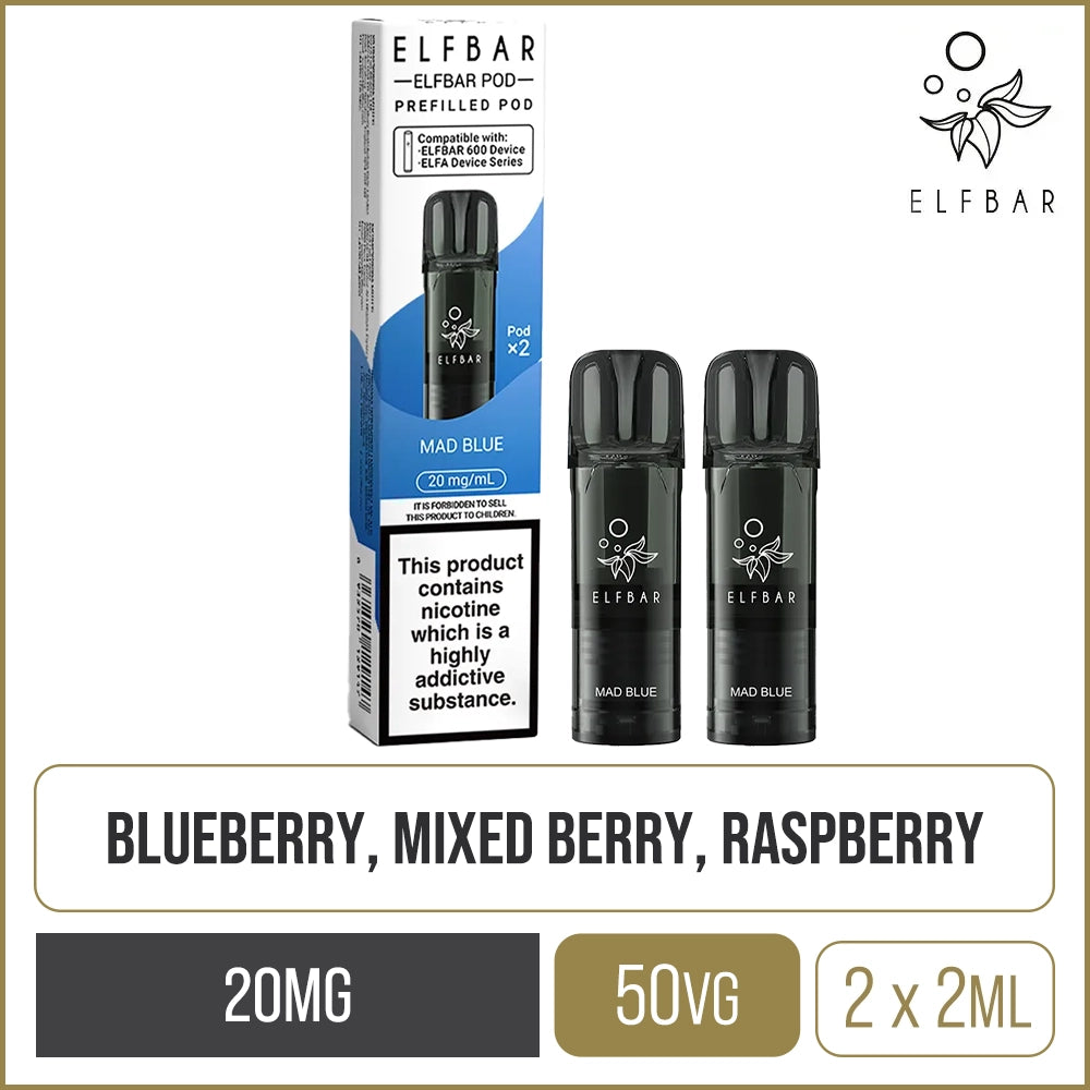 Mad Blue Elf Bar 600 Pods 2 Pack