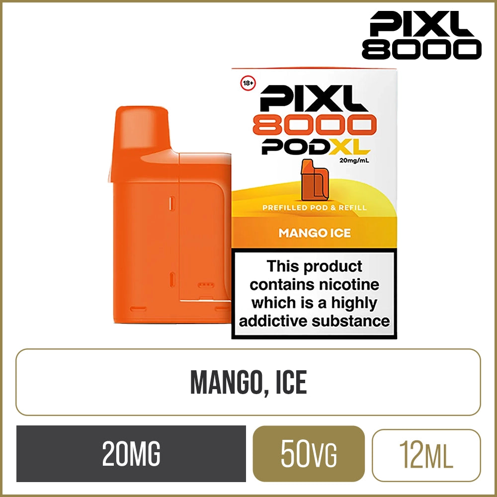 Mango Ice PIXL 8000 Pod XL Pod & Refill 12ml