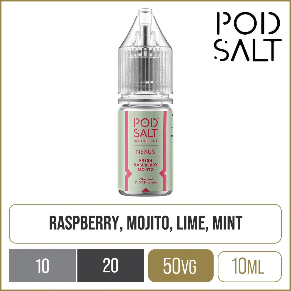 Pod Salt Nexus Fresh Raspberry Mojito E-Liquid 10ml