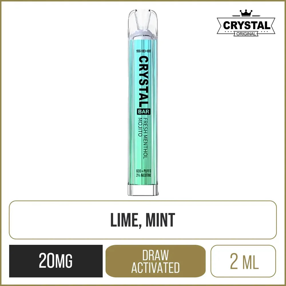 Buy Crystal Bar Fresh Menthol Mojito Disposable Vape Online