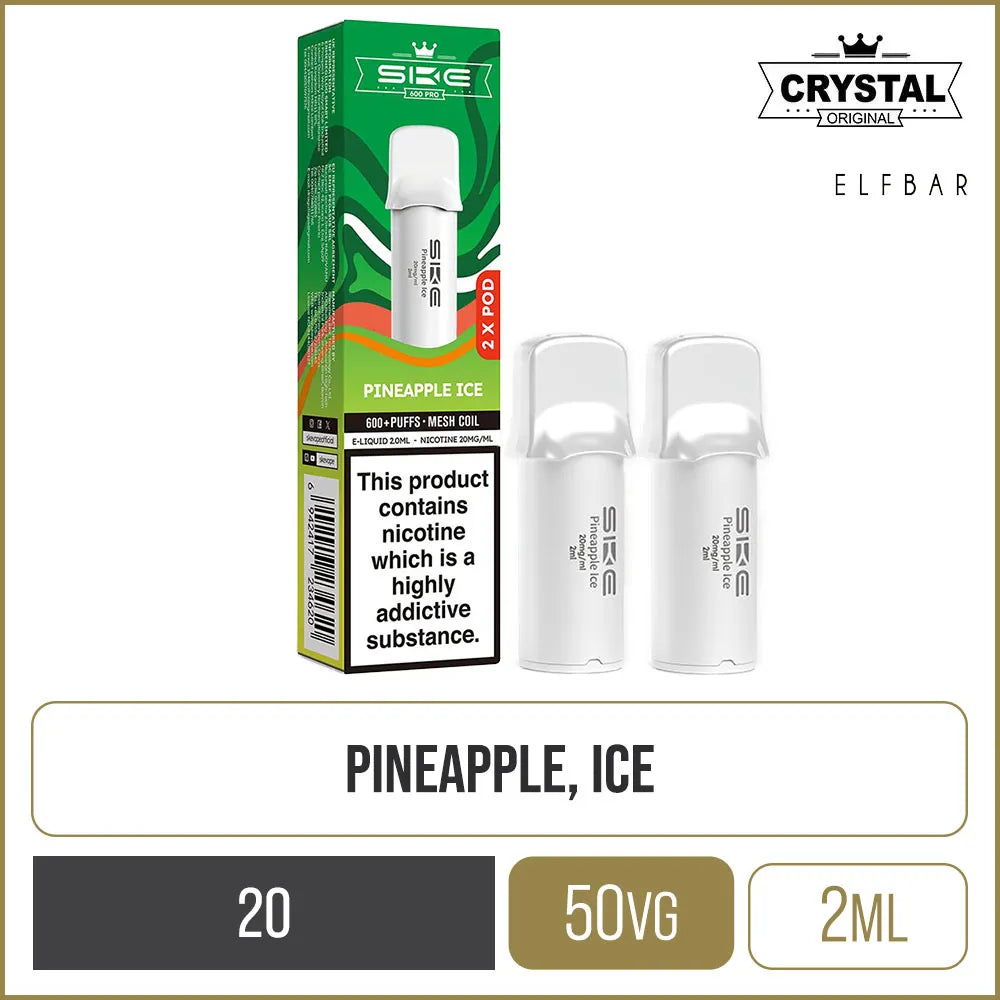 Pineapple Ice SKE Crystal Pro 600 Pods 2 Pack
