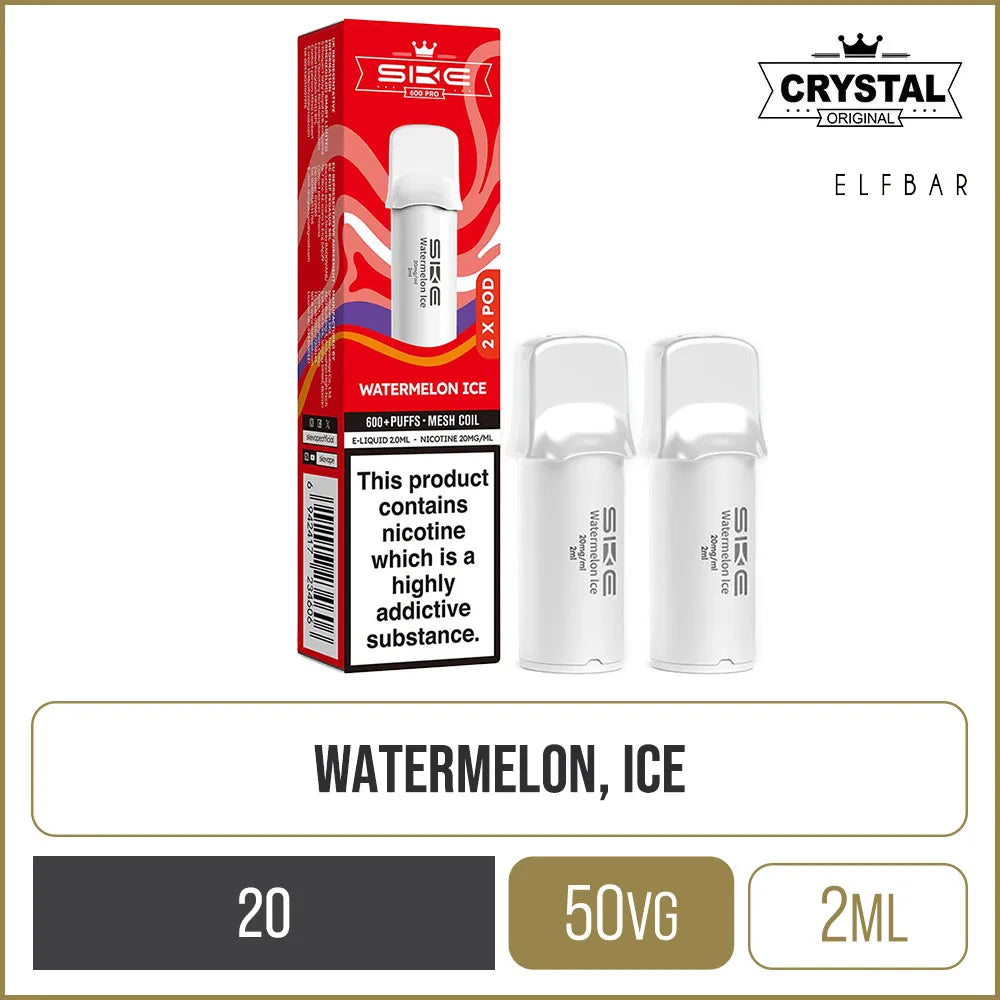 Watermelon Ice SKE Crystal Pro 600 Pods 2 Pack