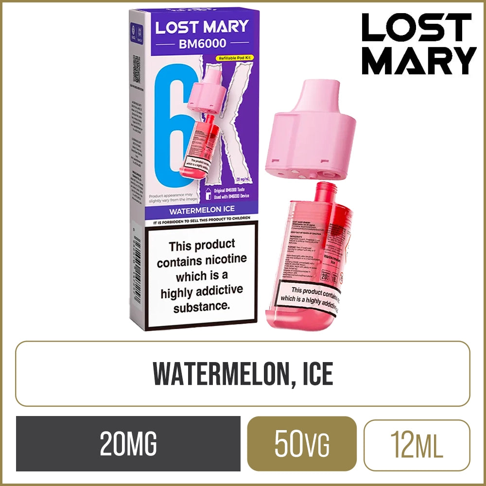 Watermelon Ice Lost Mary BM6000 Pod & Refill 12ml