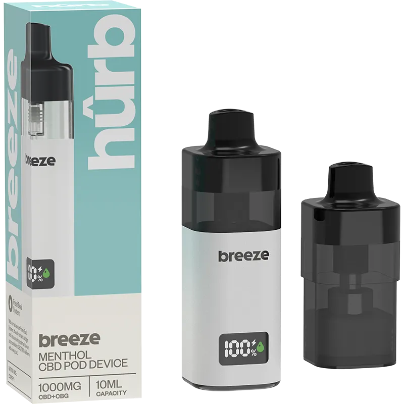 Hûrb Breeze 1000mg CBD + CBG Pod Kit 10ml