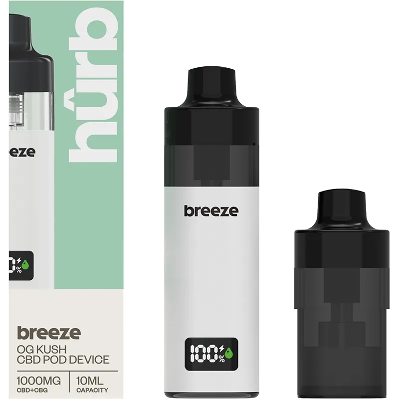 Hûrb Breeze 1000mg CBD + CBG Pod Kit 10ml