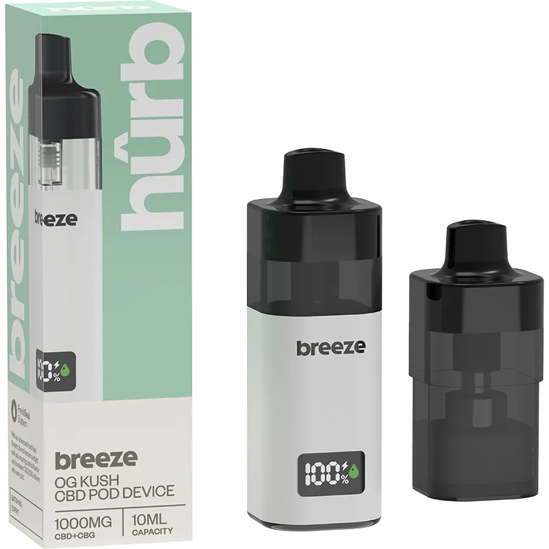 Hûrb Breeze 1000mg CBD + CBG Pod Kit 10ml