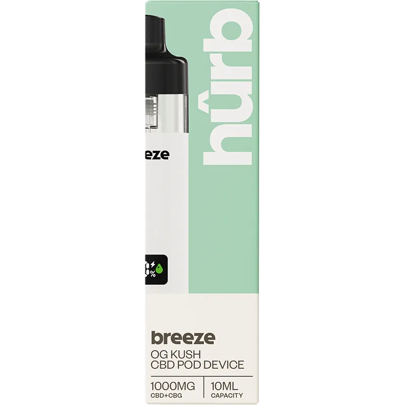 Hûrb Breeze 1000mg CBD + CBG Pod Kit 10ml