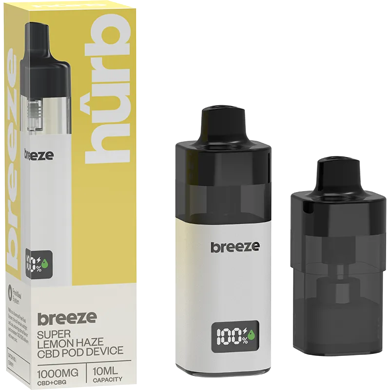Hûrb Breeze 1000mg CBD + CBG Pod Kit 10ml