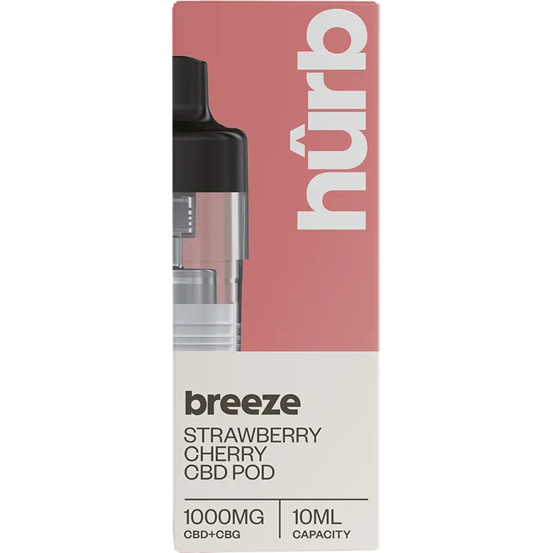 Strawberry Cherry Hûrb Breeze 1000mg CBD + CBG Pod 10ml