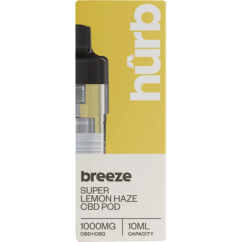 Super Lemon Haze Hûrb Breeze 1000mg CBD + CBG Pod 10ml