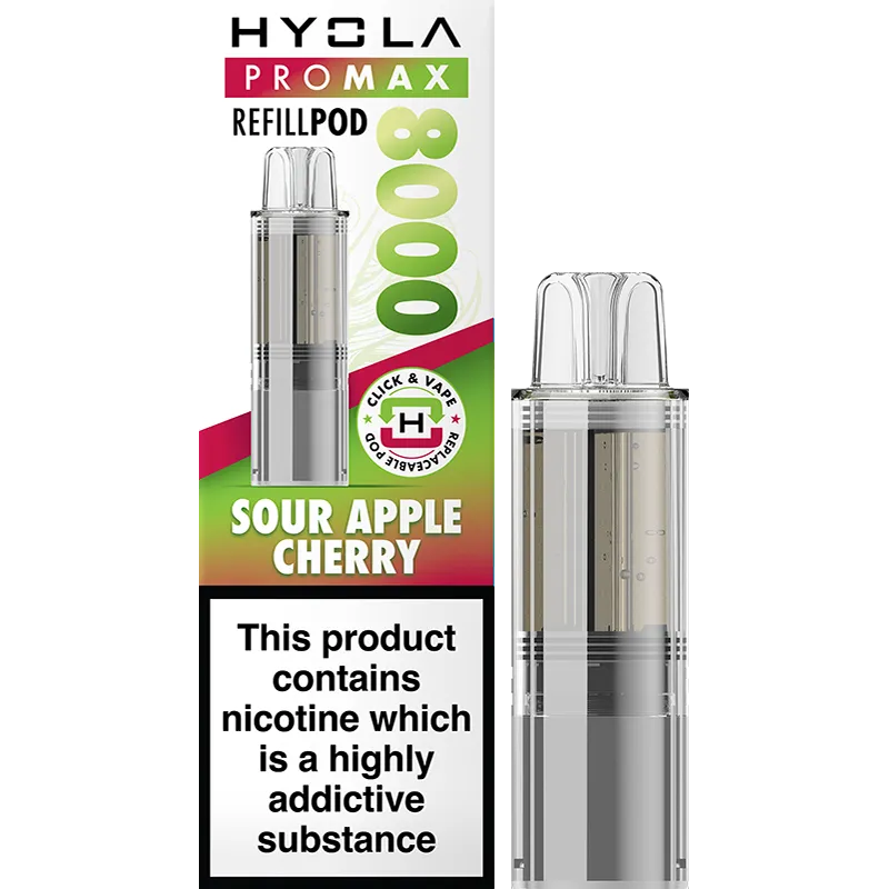 Sour Apple Cherry Hyola Pro Max 8000 Pod & Refill 10ml